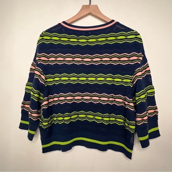 Missoni Knit Cropped Sweater, size Navy/ Green, Pink size 4 - Picture 7 of 8